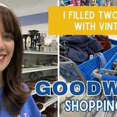 I FILLED 2 CARTS AT GOODWILL! | Thrift with Me | Vintage Haul