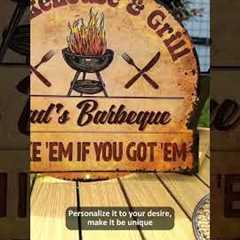 A BBQ sign fit for the grill legend himself #gifts #giftideas #metalsign #grillmaster #giftforhim