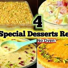 10 Minutes 4 Cold Dessert Recipes🔥Quick & Easy 4 Dessert Recipes | Dawat Special Recipes