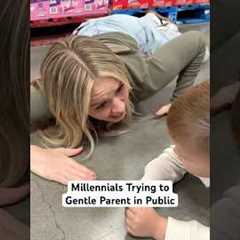 Millennials Trying to Gentle Parent inPublic #funnyshorts #momhumor #parentinghumor #gentleparenting
