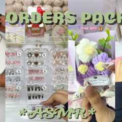 HUGE ORDER PACKING ASMR 💗😻|| small business || nails art || nails asmr || asmr