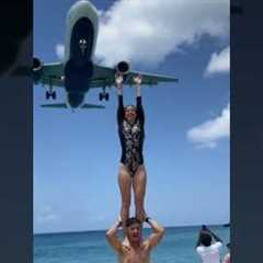 Trying to TOUCH airplane wheels on landing!