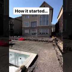 Backyard Pool Installed for Summer #construction #backyard #pool #landscape