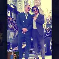 Brad Pitt Caught Run & Hugged Tom Cruise at F1 Premiere #funny #shorts #love #comdey #music..