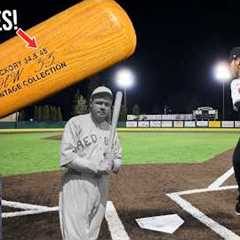 Hitting with BABE RUTH & HONUS WAGNER's 40-ounce Wood Bats