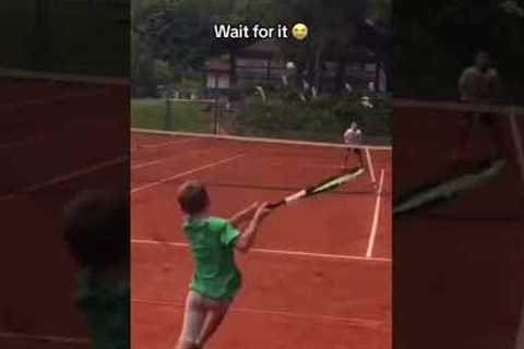 OOPS 😅 *he is okay* (via the_kochta_tennis_family/IG) #shorts