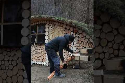 Building a warm shelter alone in the forest part 2 #survival #campping #bushcraft #build #camping