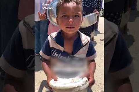 Heartbreaking: Child weeps from hunger while waiting in Gaza soup kitchen line