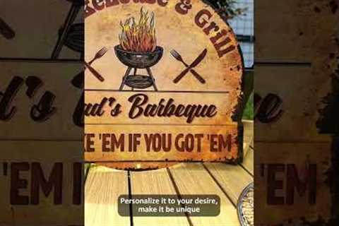 A BBQ sign fit for the grill legend himself #gifts #giftideas #metalsign #grillmaster #giftforhim