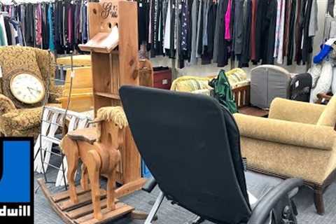 GOODWILL SHOP WITH ME FURNITURE ARMCHAIRS TABLES HOME DECOR KITCHENWARE SHOPPING STORE WALK THROUGH