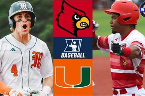 Louisville vs Miami (Great Game!) | Super Regionals Game 2 | 2025 College Baseball Highlights