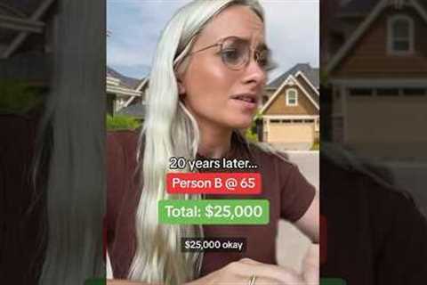 $6500 invested at 21 vs. $10,000 invested at 45! 🤨 #personalfinance #rothira #investing
