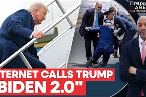 Trump Trips While Boarding Air Force One, Sparks Biden Comparison | Firstpost America | N18G