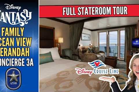 FANTASY CONCIERGE 3A Family Ocean View Verandah #12518 | Disney Cruise Line | Full Tour | Luxury