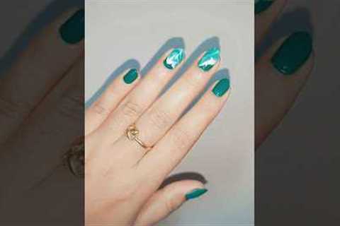 ✨Water marble nail art with Blue heaven💅😻#watermarblenailart #nailart #nails #greennails #shorts