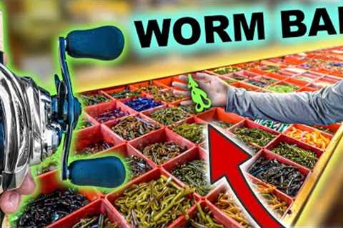 We Discovered The Ultimate Fishing Store! WORM BAR with Wholesale Fishing Tackle