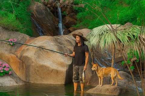 2 days Build a survival shelter under a mysterious giant tree, make fish traps, cook,