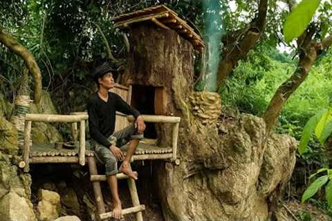 5 days Build a survival shelter under a mysterious giant tree, make fish traps, cook,sleep overnight