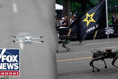 US Army shows off drones, robot dogs at military parade