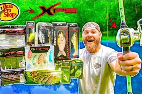 Bass Pro Shops Gear ONLY Fishing Challenge!! (INSANE Hidden Pond)