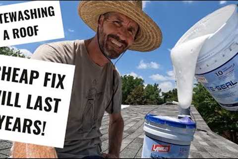 Painting roof with white reflective rubber acrylic elastomeric coating