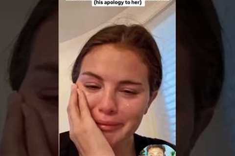 Selena crying over Justin Bieber song 😭💔 #selenagomez #justinbieber #shorts