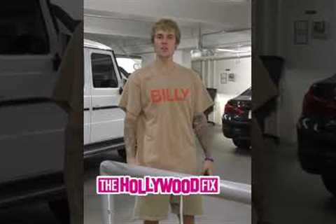 Justin Bieber Is Not In The Mood To Deal With Paparazzi While Arriving At His Office In Bev. Hills