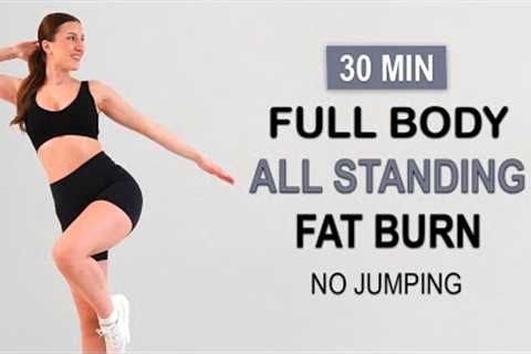 30 Min STANDING CARDIO WORKOUT | Full Body HIIT, No Jumping  | Sweaty, No Repeat