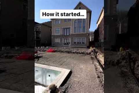 Backyard Pool Installed for Summer #construction #backyard #pool #landscape
