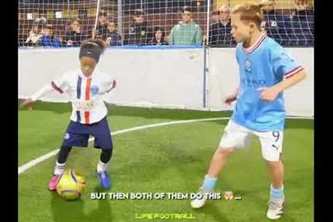 Mini Ronaldinho Plays Against Kid Haaland🥶☠️ #shorts #football #soccer