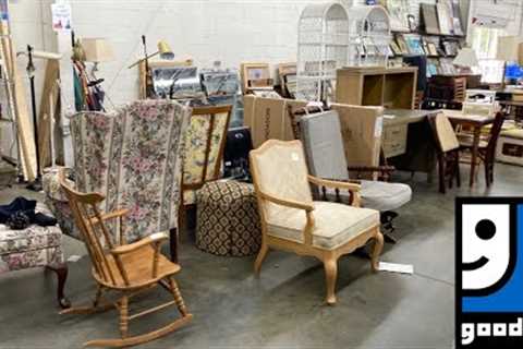 GOODWILL SHOP WITH ME FURNITURE COFFEE TABLES ARMCHAIRS DECOR KITCHENWARE SHOPPING STORE WALKTHROUGH