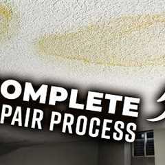 How To Stop A Water Leak And Fix A Water Damaged Drywall Ceiling