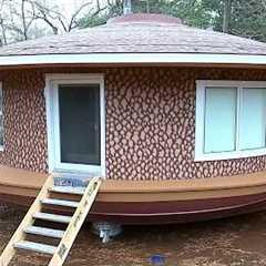 Old Man Builds JAPANESE ROUND CABIN and Adds a CONTAINER WORKSHOP | Start to Finish by @Bochi-Hut