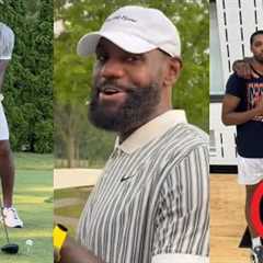 LeBron James having fun playing golf and talking trash 😂