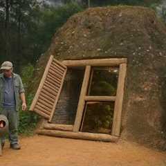 I Built a Hidden Cliff Shelter For Survival in The Rain Forest, Catch and Cook