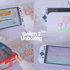Nintendo Switch 2 aesthetic unboxing ☁️ cute accessories + game with me