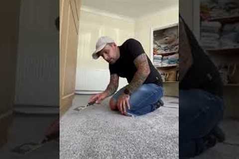 3 STEPS TO FIT YOUR CARPET #diy #homeimprovement #flooring #carpet #howto #shorts