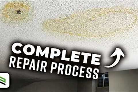 How To Stop A Water Leak And Fix A Water Damaged Drywall Ceiling