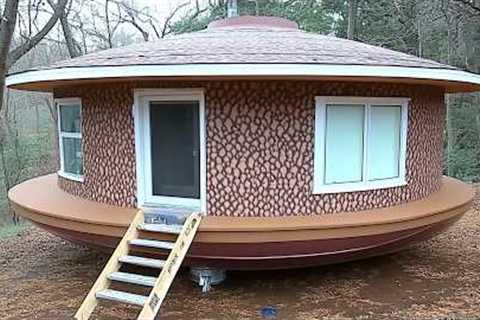 Old Man Builds JAPANESE ROUND CABIN and Adds a CONTAINER WORKSHOP | Start to Finish by @Bochi-Hut