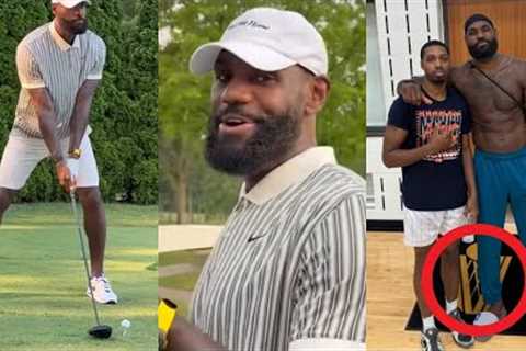 LeBron James having fun playing golf and talking trash 😂