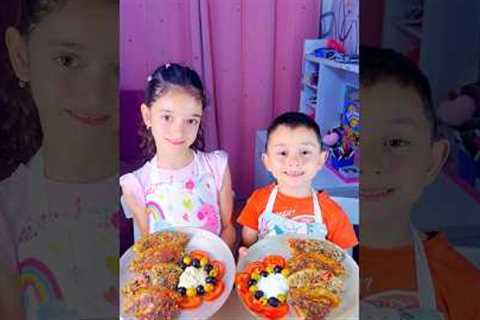 Children make a delicious and healthy vegetable omelette #trending #recipe #viral #food #cooking