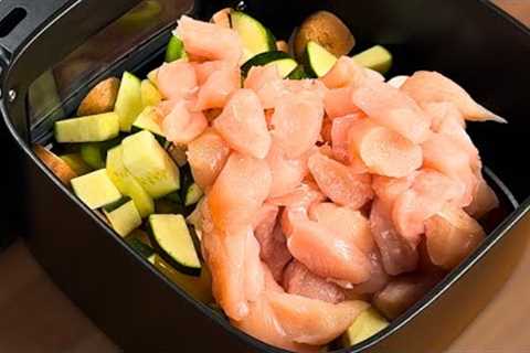 Juicy Air Fryer Chicken + Vegetables! My Easiest Dinner Ever!