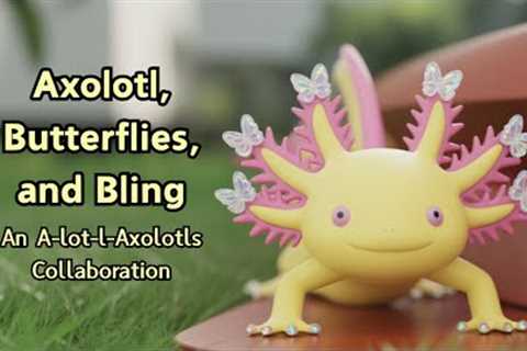 Axolotl Creation Using Bling to Hide Bubbles #axolotl #resinart #epoxyresin