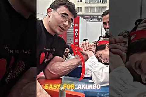 Akimbo lost to a girl🔥😱 #armwrestling#trending#sports#shorts