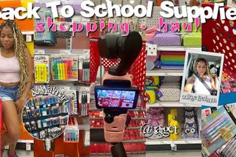 BACK TO SCHOOL SUPPLIES SHOPPING + HAUL 2025 *college freshman* |target + walmart runs!|