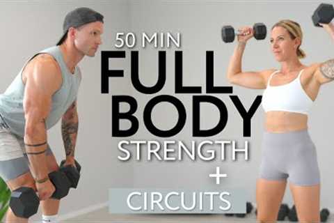 50 Min FULL BODY WORKOUT with DUMBBELLS | Strength meets Sweat + CORE