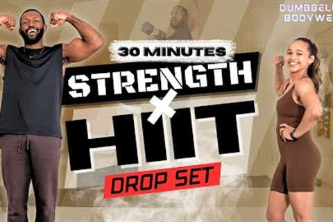 30 Minute Dumbbell x Bodyweight HIIT Workout [DROP SET]