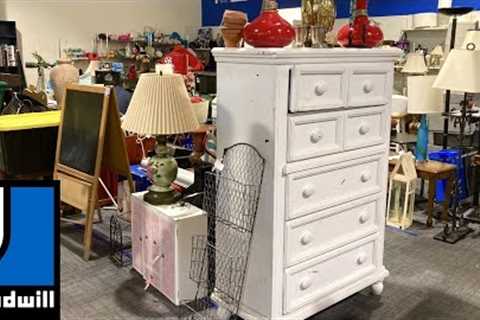 GOODWILL SHOP WITH ME FURNITURE DRESSERS CHAIRS TABLES DECOR KITCHENWARE SHOPPING STORE WALK THROUGH