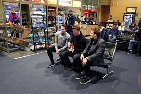 Frustrated, delayed passengers get a surprise by The Gentlemen Trio (GENTRI) in Kansas City Airport