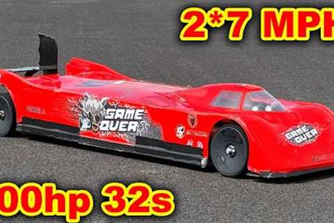 100HP 32s Quad Motor RC Car World Record attempt